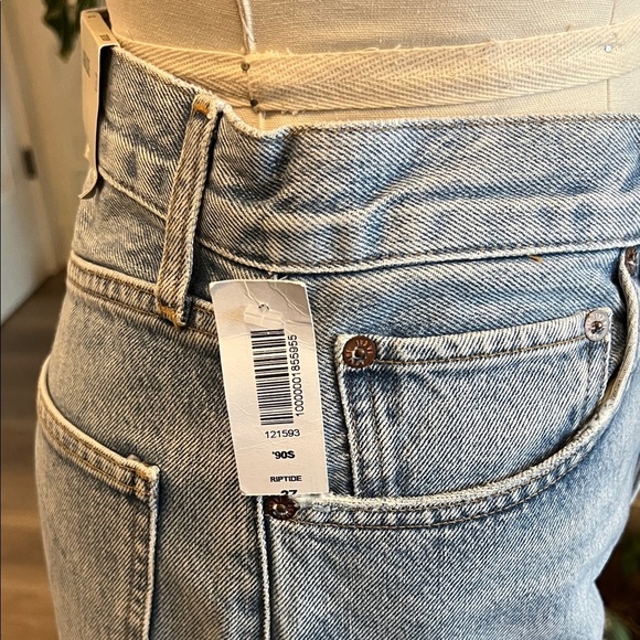 Agolde Light Blue Denim Jean Shorts - Picture 6 of 9